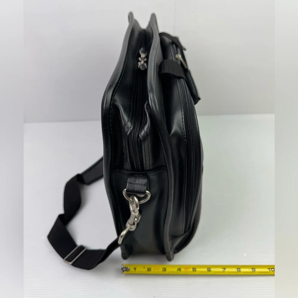 Targus Leather Notebook/Laptop Case Black W/Shoulder Strap Bag Handbag Work
